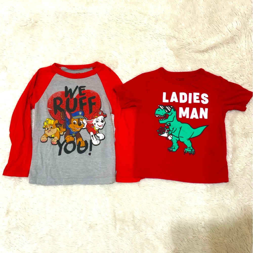 Bundle of boys valentines shirts